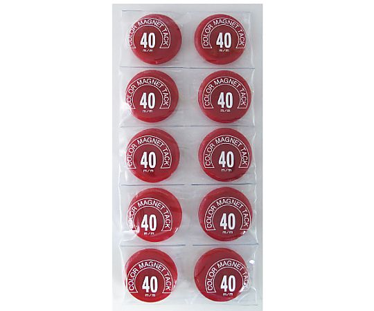 ミツヤ カラーマグネット丸型#40 赤 1個×10箱入 MR-40-RD 1ケース（ご注文単位1ケース）【直送品】