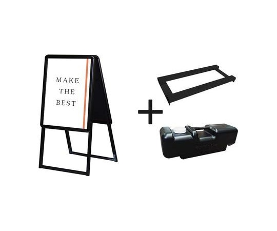 常磐精工 ポスターグリップスタンド看板 屋内用 A2両面ブラック ウエイトアーム・水タンクセット PGSK-A2RB-3SET 1個（ご注文単位1個）【直送品】