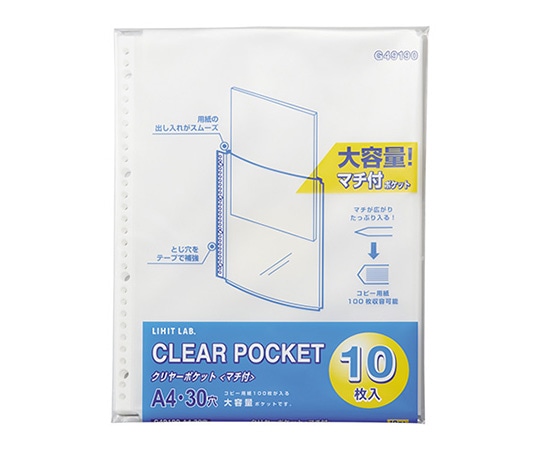 LIHITLAB リクエスト クリヤーポケット(マチ付)1組(10枚入) G49190 1組(ご注文単位1組)【直送品】