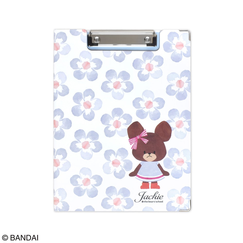 セントレディス くまのがっこう クリップボード Flower Works ホワイト/ブルー ST-ZKU0029 1冊(ご注文単位1冊)【直送品】
