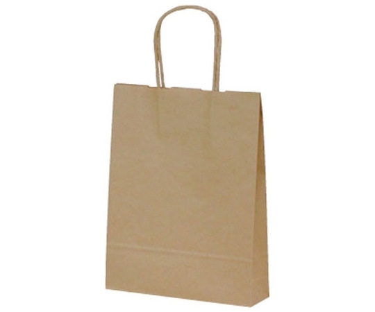 ベルベ 紙袋 自動紐手提袋 T-B5 茶無地 200枚 1539 1ケース（ご注文単位1ケース）【直送品】