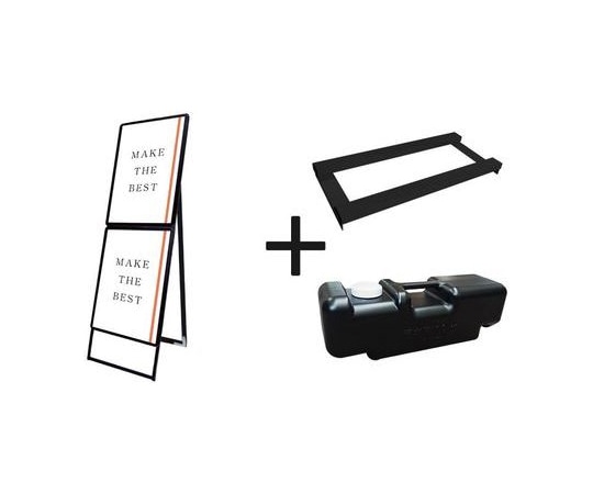 常磐精工 ポスターグリップスタンド看板コンビ(屋外用) A2A2片面ブラック ウエイトアーム・水タンクセット PGSKC-A2A2KB-G-3SET 1個（ご注文単位1個）【直送品】