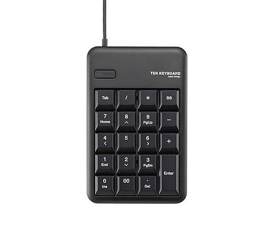 エレコム USB2.0/2ポート ハブ付テンキーボード(ブラック) EA764AB-2BB 1個(ご注文単位1個)【直送品】