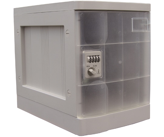 宮成製作所 プラボックス Sサイズ ダイヤル錠 クリア ベース付 PB-DSC1 1台(ご注文単位1台)【直送品】