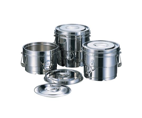 赤川器物製作所 18-8 目盛付二重食缶 8L #14008 1個（ご注文単位1個）【直送品】