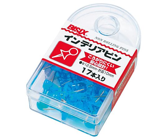 ミツヤ インテリアピン 青 17本×5箱入 BX1-5-BU 1ケース（ご注文単位1ケース）【直送品】