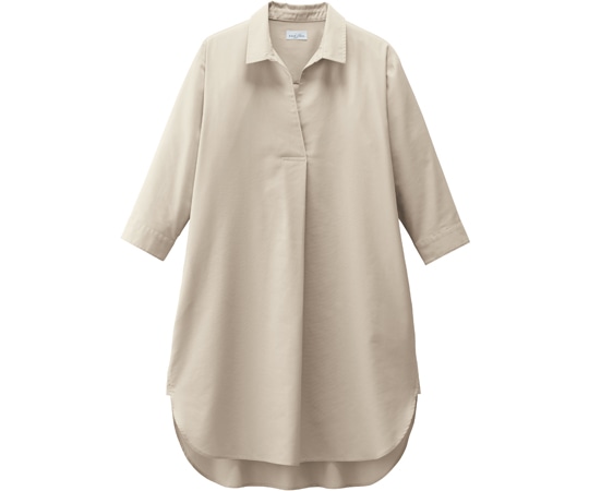 ボンマックス シャツワンピース FM8002L ベージュ 13号  1枚（ご注文単位1枚）【直送品】