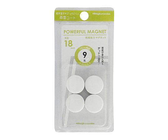 ミツヤ 強力マグネット18mm 白 4個×10箱入 HMG4P-18WH 1ケース（ご注文単位1ケース）【直送品】