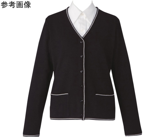 カーシーカシマ ENJOY カーディガン ブラック×オフ L EWG215 1枚（ご注文単位1枚）【直送品】