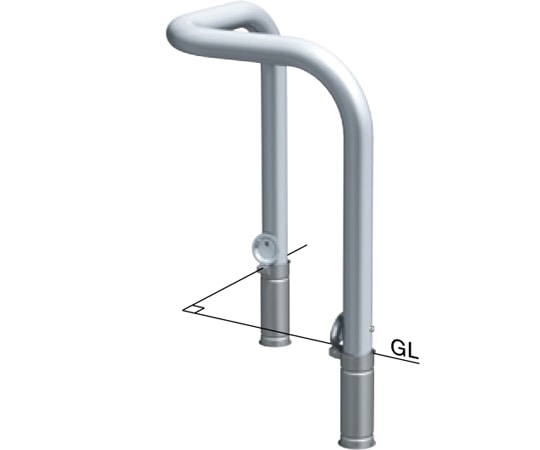 サンポール ステンレス コーナーアーチ 車止め 差込式カギ付 φ76.3(t3.0)×W700×W700×H800mm AA-8SKR7-800 1台(ご注文単位1台)【直送品】