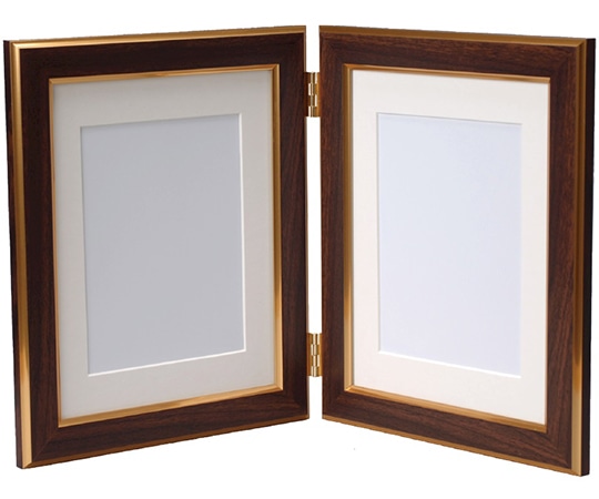 万丈 ダブルフレーム ベーシック 2L判 ブラウン DF-B5BR 1個(ご注文単位1個)【直送品】