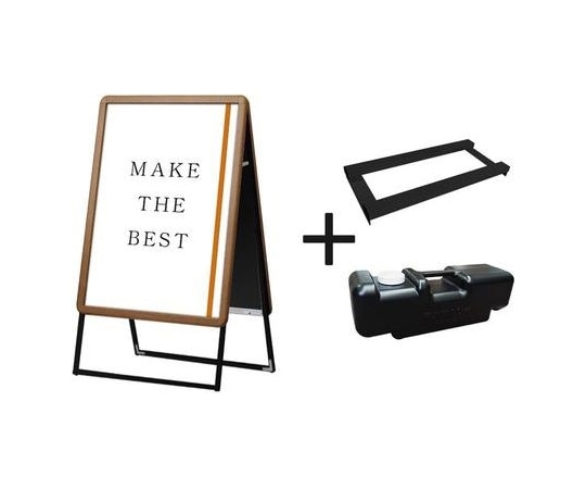 常磐精工 ポスターグリップスタンド看板 屋内用 A1 両面 木目 ウエイトアーム・水タンクセット PGSK-A1RM-3SET 1個（ご注文単位1個）【直送品】