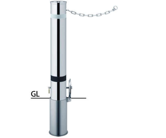 サンポール リフター ステンレス 車止め 鎖内蔵 カギ付 スプリング付 φ114.3 LA-12SKCS 1本(ご注文単位1本)【直送品】