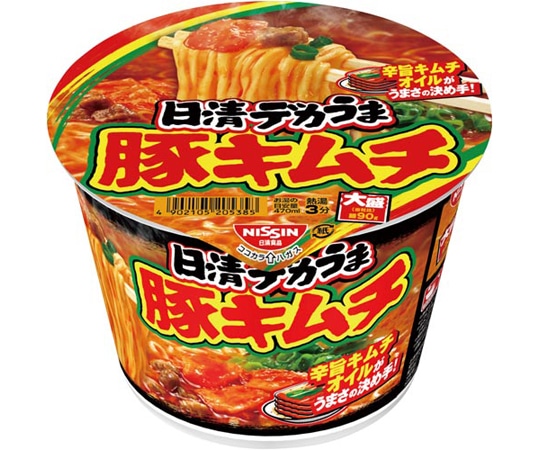 日清食品 日清デカうま 豚キムチ 101g 1箱(12個入) 24605 1箱※軽（ご注文単位1箱）【直送品】