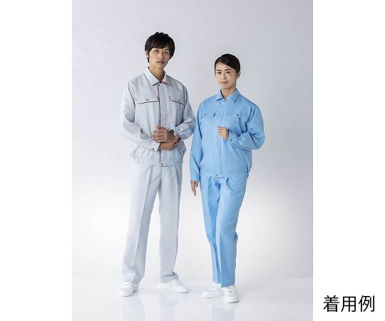 東洋リントフリー ESD対策上着 グレー×エンジ M JG2502-05/20 M 1枚 (ご注文単位1枚)【直送品】