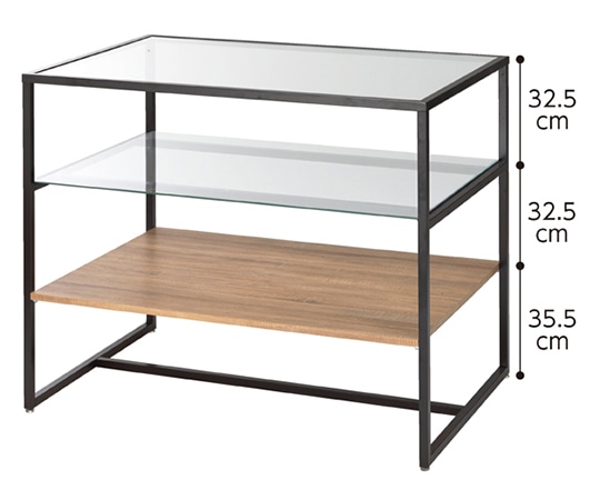 アズワン 3段テーブルH100cm ブラック トロッコ無 61-798-10-4 1台（ご注文単位1台）【直送品】