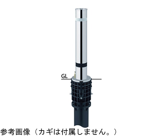 サンポール リフター ステンレス 上下式車止め(バリアフリータイプ)エンド用 スプリング付 φ114.3 交換用本体 LA-12KCS-E-BF 1本(ご注文単位1本)【直送品】