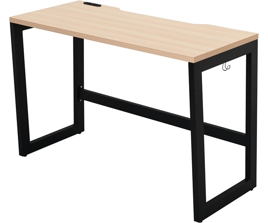 アール・エフ・ヤマカワ リスム デスク W1000×D450 ナチュラル×ブラック脚 2ヶ口コンセント付き RFFLD-1045NA-BL 1台(ご注文単位1台)【直送品】