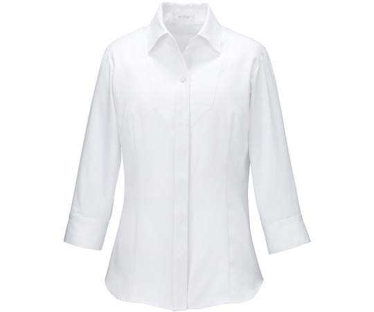 カーシーカシマ ENJOY シャツブラウス ホワイト 7号 ESB597 1枚（ご注文単位1枚）【直送品】