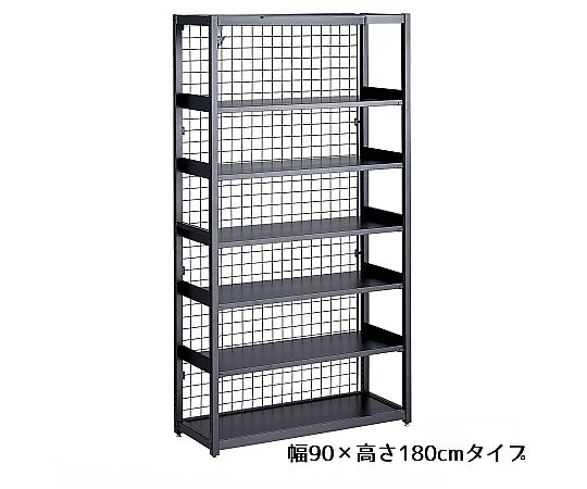 ストア・エキスプレス TR スチール棚5段付きセット W90cm H180cm 本体 ブラック 61-777-3-2 1セット(ご注文単位1セット)【直送品】