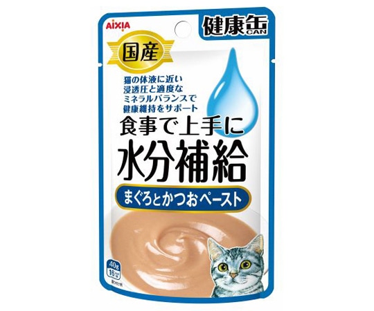 アイシア 国産 健康缶パウチ 水分補給 まぐろとかつおペースト 40g KZJ-16 1個（ご注文単位1個）【直送品】