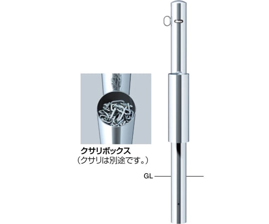 サンポール 店舗モデル ピラー 車止め 左片フック ステンレス 左片フック 固定式 φ76.3 PA-8U-BOX-F10 1本(ご注文単位1本)【直送品】