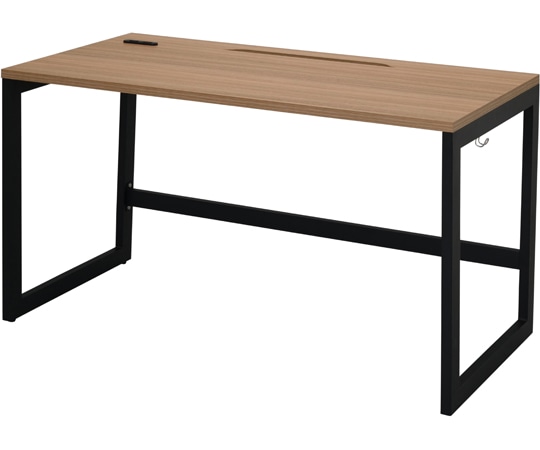 アール・エフ・ヤマカワ リスム デスク W1200×D600 ウォルナット×ブラック脚 2ヶ口コンセント付き RFFLD-1260DM-BL 1台(ご注文単位1台)【直送品】