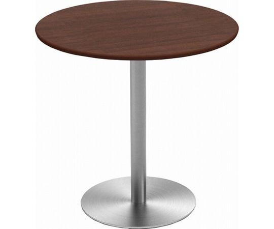 Y2K カフェテーブル 75cm 丸 ステンレス丸脚 ダークブラウン  1個（ご注文単位1個）【直送品】