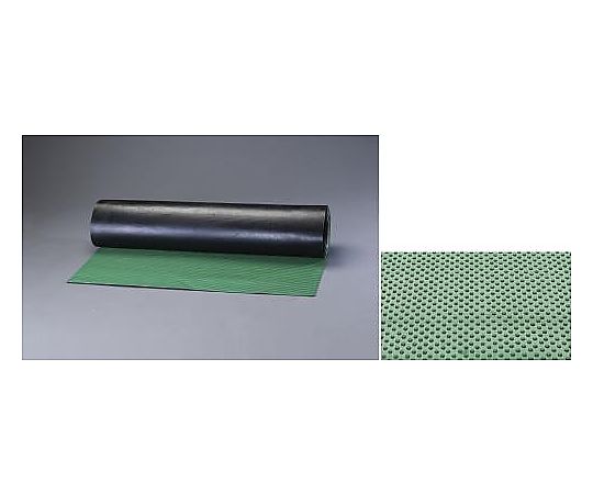 エスコ 1.0x 10m/3.0mm ゴムマット(ドット筋・緑) EA997RA-13 1個(ご注文単位1個)【直送品】