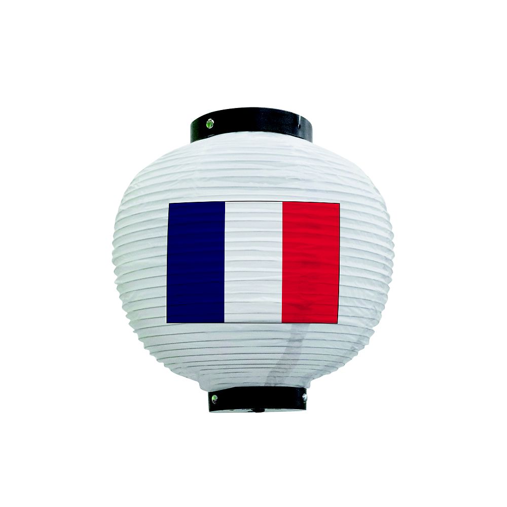 のぼり屋工房 フルカラー提灯 フランス 八寸丸 白 54420 1枚（ご注文単位1枚）【直送品】
