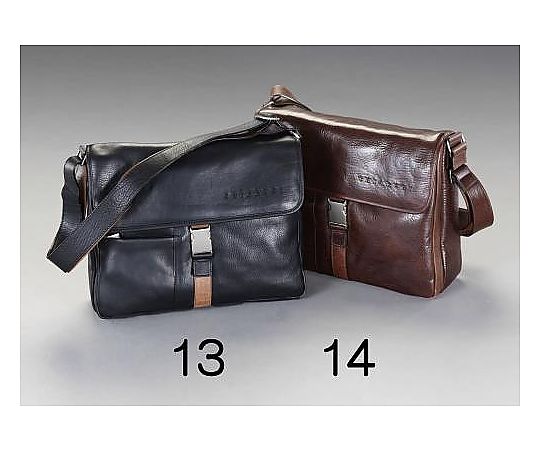 エスコ 370x100x280mm ショルダーバッグ(本製製/ブラック) EA927TC-13 1個(ご注文単位1個)【直送品】