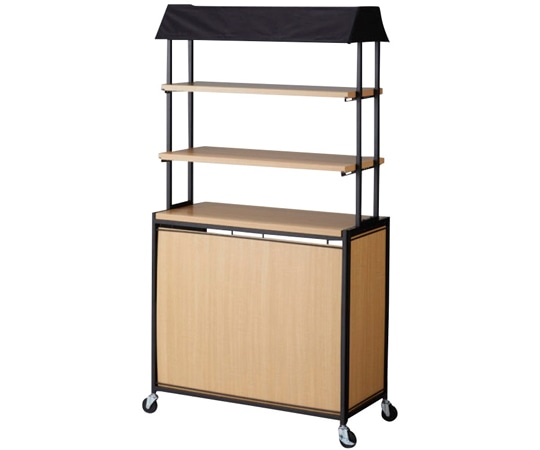 アズワン 【什器セットまるごと購入】ハコマルシェセット 黒テント/エクリュ 棚上部2段+中間1段 61-805-6-1 1セット（ご注文単位1セット）【直送品】