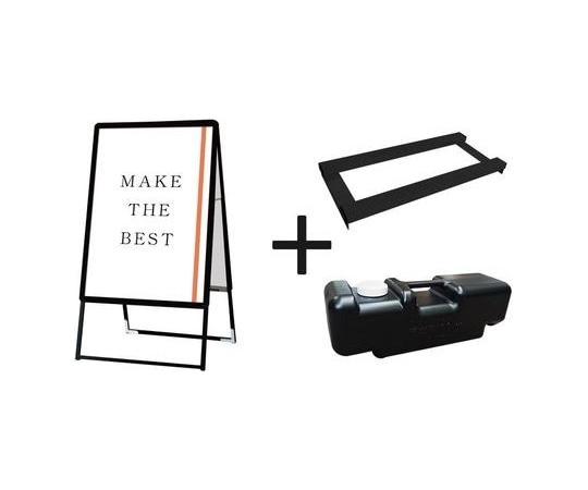 常磐精工 ポスターグリップスタンド看板 屋外用 A1両面ブラック (防水パック付) ウエイトアーム・水タンクセット BOPGSK-A1RB-3SET 1個(ご注文単位1個)【直送品】