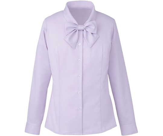 カーシーカシマ ENJOY 長袖リボンブラウス AIR CON PIQUE ラベンダー 15号 EWB433 1枚（ご注文単位1枚）【直送品】