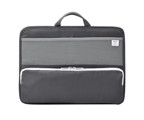 LIHITLAB SMART FIT bright label スタンドポケット(ヨコ型) 24ブラック A-7664 A7664-24 1個(ご注文単位1個)【直送品】