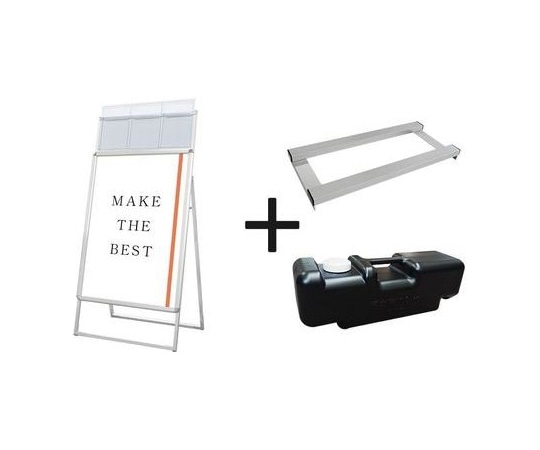 常磐精工 ポスターグリップスタンド看板カタログケース付(屋外用) B1片面シルバー ウエイトアーム・水タンクセット PGSKK-B1KS-G-3SET 1個(ご注文単位1個)【直送品】