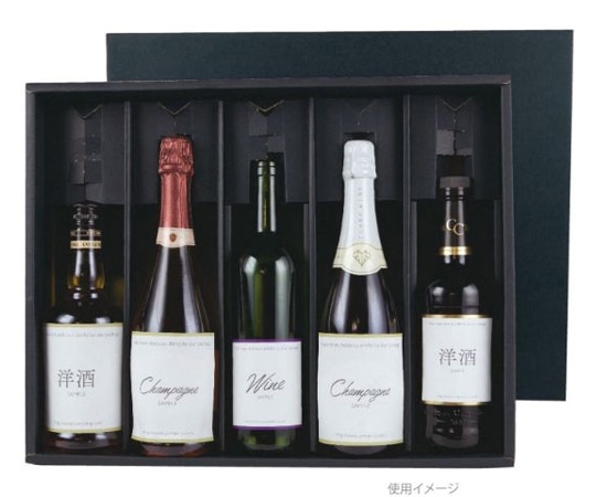 ヤマニパッケージ 贈答箱 ロングワイン・シャンパン兼用 5本箱 20枚 K-1467 1ケース（ご注文単位1ケース）【直送品】