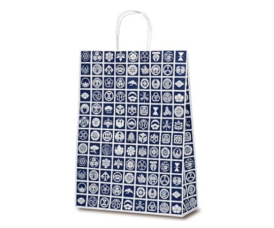 ベルベ 紙袋 自動紐手提袋 T-8 家紋 200枚 1871 1ケース（ご注文単位1ケース）【直送品】