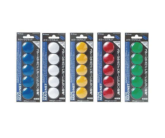 ミツヤ カラーマグネット中 5個×10箱入 CM-30P 1ケース（ご注文単位1ケース）【直送品】