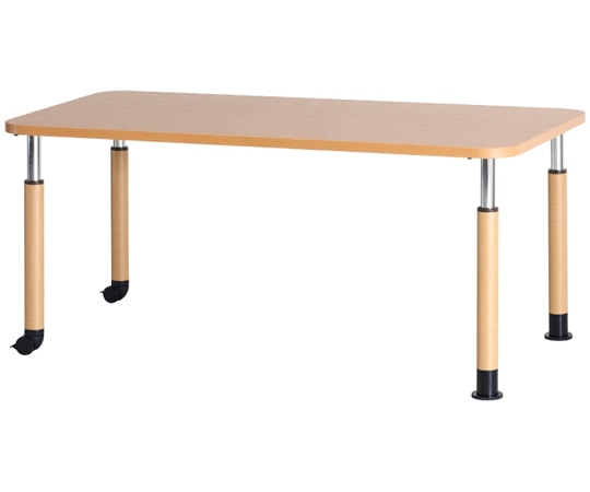 貞苅椅子製作所 メラミンテーブル(抗ウイルスメラミン天板テーブル)長方形 4人掛けワイド ライトブラウン 脚B(ラチェット昇降脚) TM4-K16590 LB 1台（ご注文単位1台）【直送品】