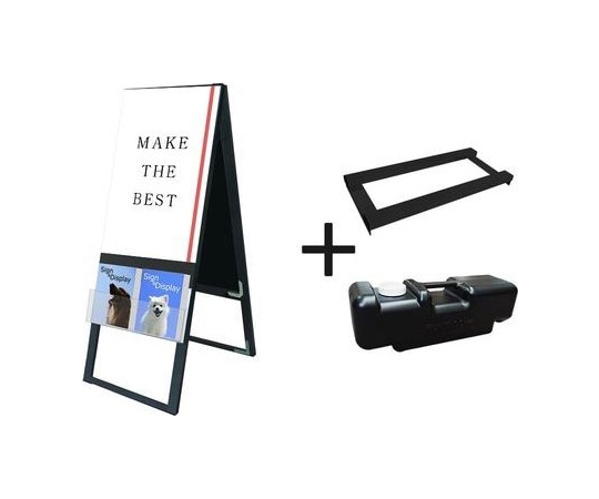 常磐精工 ブラックカタログケーススタンド看板 Uタイプ A2両面 ウエイトアーム・水タンクセット BKCSKU-A2R-3SET 1個（ご注文単位1個）【直送品】