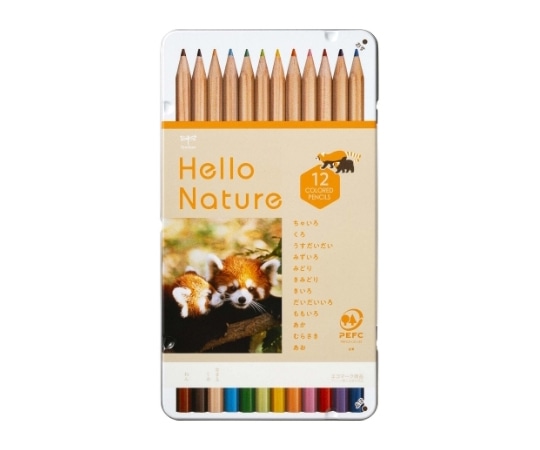 トンボ鉛筆 ハローネイチャー 缶入色鉛筆 12色 レッサーパンダ CB-KHNLP0312C 1セット(ご注文単位1セット)【直送品】