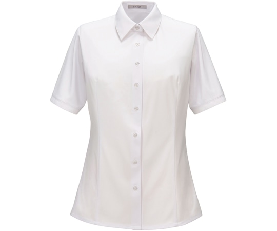 カーシーカシマ ENJOY 半袖ブラウス TRICOT CORD KNIT ホワイト 13号 ESB873 1枚（ご注文単位1枚）【直送品】