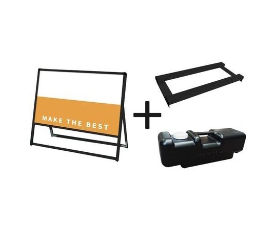 常磐精工 ブラックバリウススタンド看板 アルミ複合板 900×450片面 ウエイトアーム・水タンクセット BVASKAP-900X450K-3SET 1個（ご注文単位1個）【直送品】