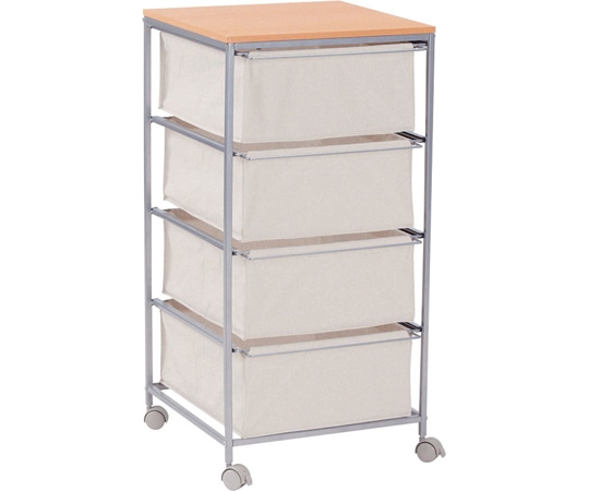 東谷 キャンバスチェスト4段 ベージュ MIP-278 1個（ご注文単位1個）【直送品】