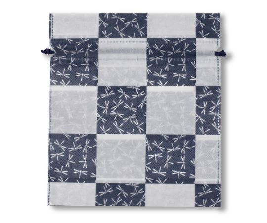 三和 不織布巾着C蜻蛉柄 ネイビー 1箱(1000枚入) SW2528CHTB-NV 1箱(ご注文単位1箱)【直送品】