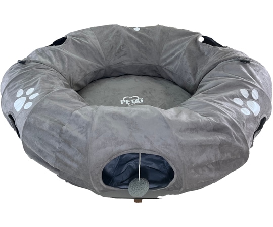 ペットアイ まるでドーナツトンネルベッド グレー  1個（ご注文単位1個）【直送品】