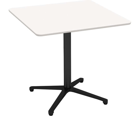 Y2K カフェテーブル 75cm 角 アルミX脚ブラック ホワイト  1個（ご注文単位1個）【直送品】