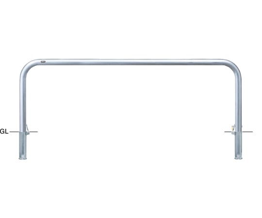 サンポール ステンレス アーチ型車止め 差込式カギ付 φ60.5(t3.0)×W2000×H650mm AA-7SK20-650 1台(ご注文単位1台)【直送品】