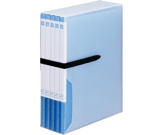 カウネット 整理がしやすいケース付クリヤーブック 青 5冊 4256-3044 1ケース(ご注文単位1ケース)【直送品】